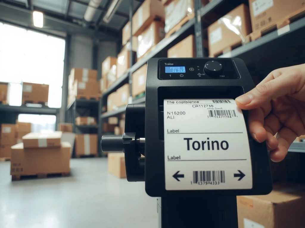 Etichetta di spedizione in stampa